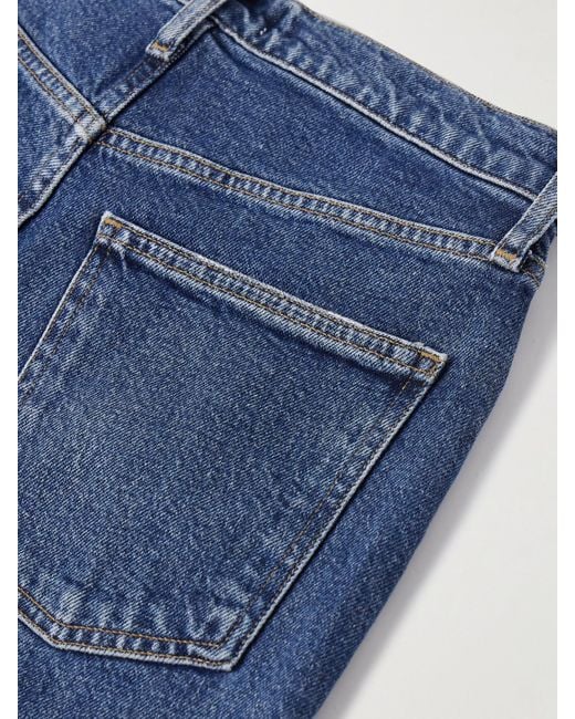 Agolde Blue '90S Pinch Waist Cropped High-Rise Straight-Leg Jeans