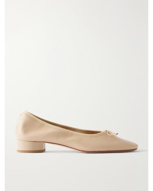 Aeyde Natural Onda 25 Bow-Detail Leather Pumps