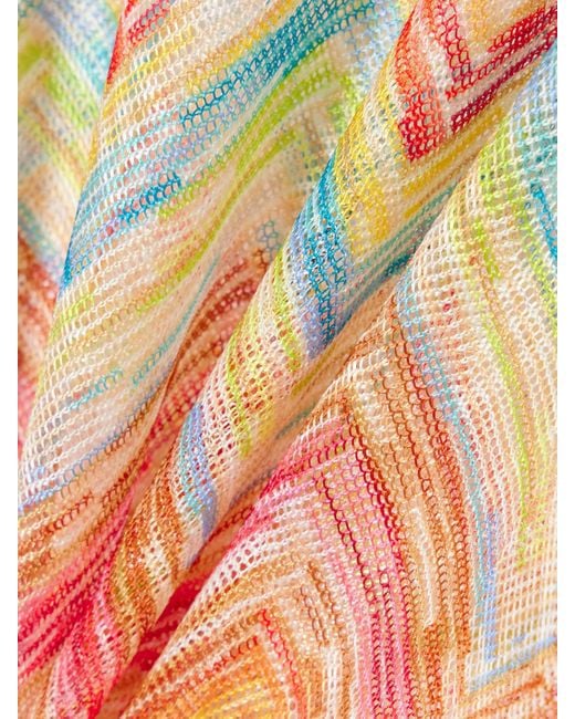 Missoni Orange Mare Cropped Striped Metallic Crochet-Knit Top