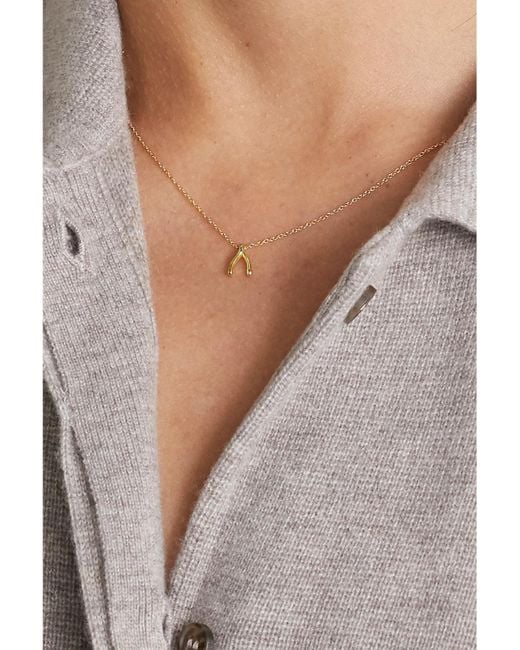 Jennifer Meyer Natural Mini Wishbone 18-Karat Necklace