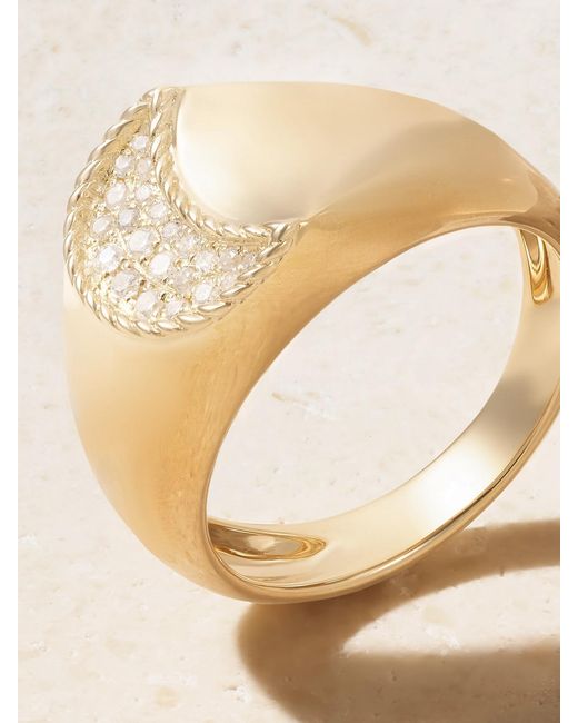 Yvonne Léon Natural Chevaliere Lune 9-Karat Diamond Ring