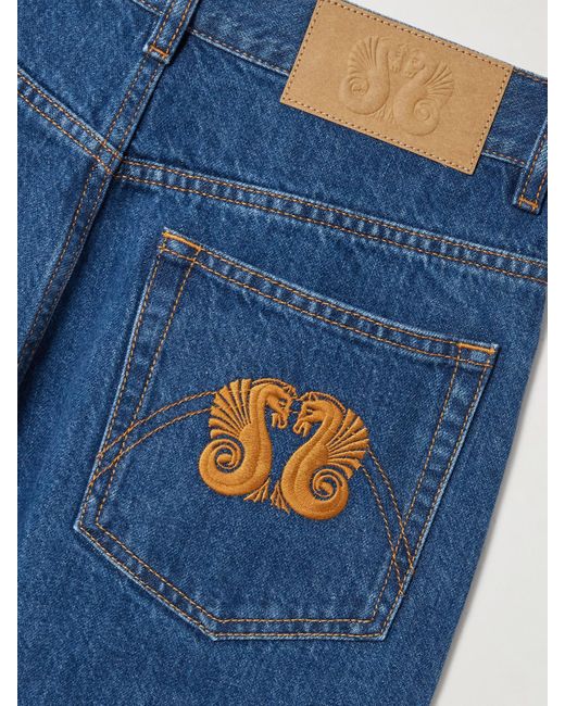 Blazé Milano Blue Nariida Java Hoch Sitzende Jeans Mit Weitem Bein Und Stickerei