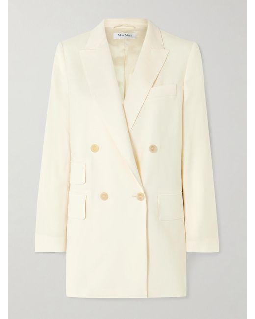Max Mara Natural Elegia Double-Breasted Wool Blazer