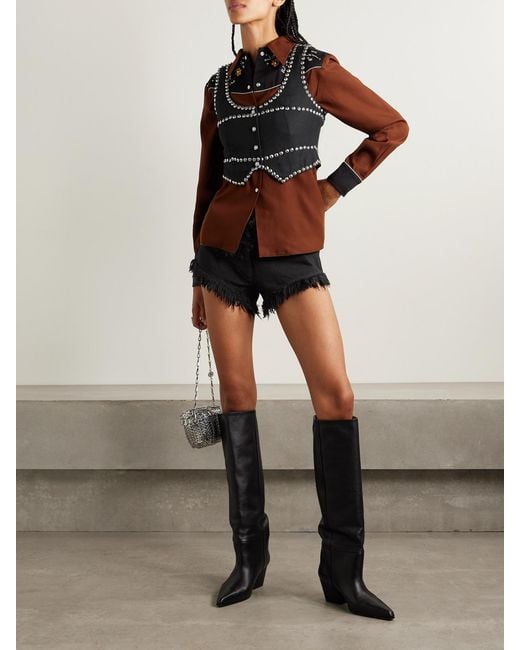 Alix Of Bohemia Black Mossie Studded Cotton Vest