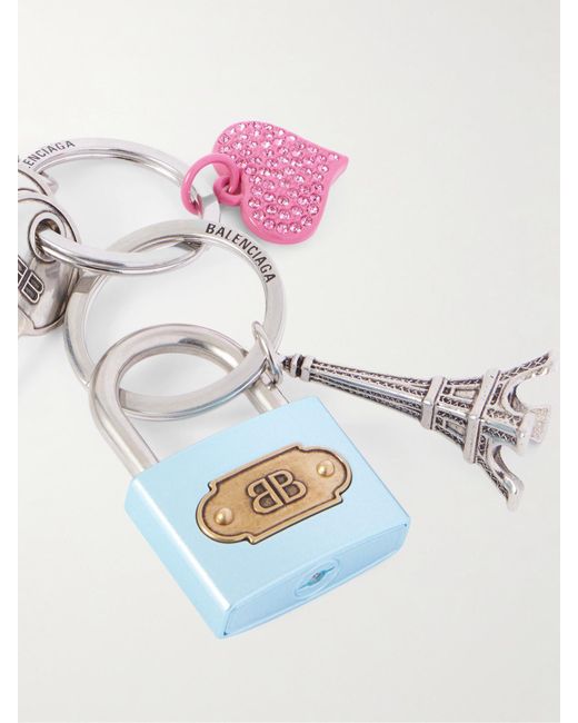 【関税＆送料込み】Balenciaga Keyring Padlock Balenciaga Padlock Charm Keyring | Silver | FARFETCH