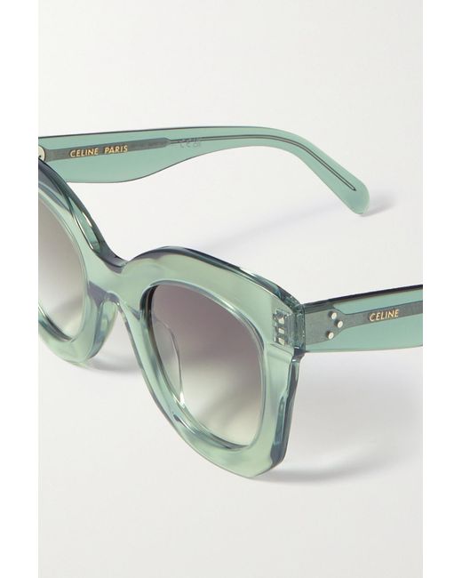 Celine Oversized Cat-eye Acetate Sunglasses in Green | Lyst