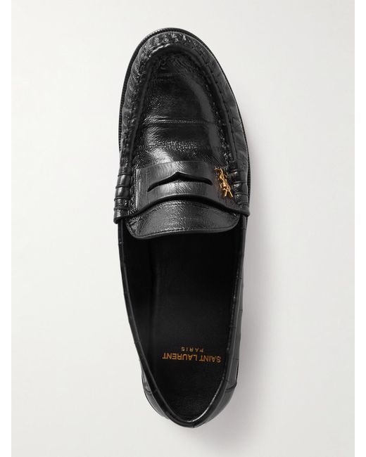 Saint Laurent Black Le Loafer Leather Loafers