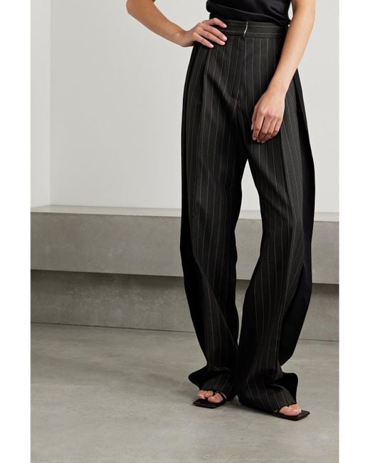 DIOTIMA Black Stona Paneled Twill Straight-Leg Pants