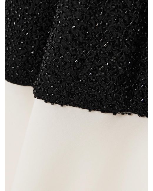 Staud White Gabrielle Layered Bead-Embellished Mesh And Crepe Gown