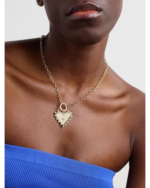Marlo Laz Natural Small Spiked Pavé 14-Karat Diamond Necklace