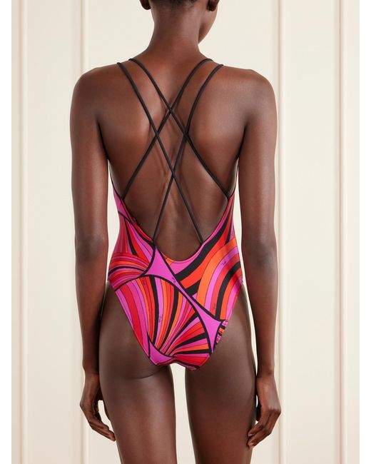 Emilio Pucci Red Printed Swimsuit