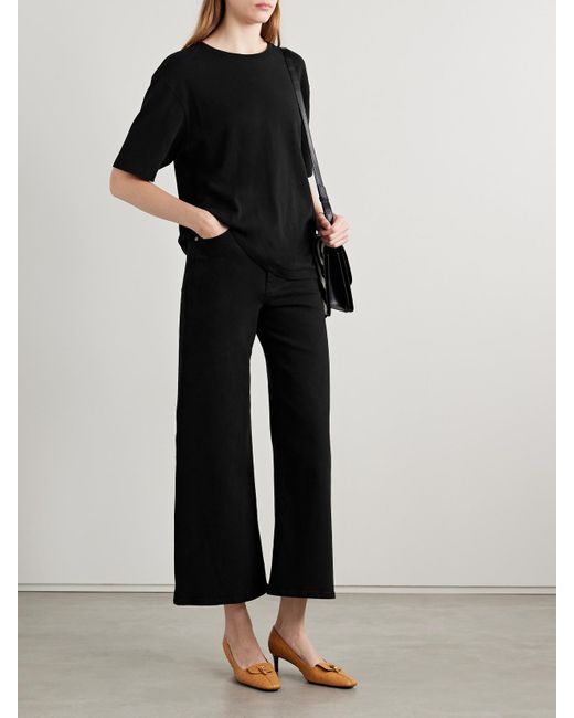 Khaite Black Delina High-Rise Straight-Leg Jeans