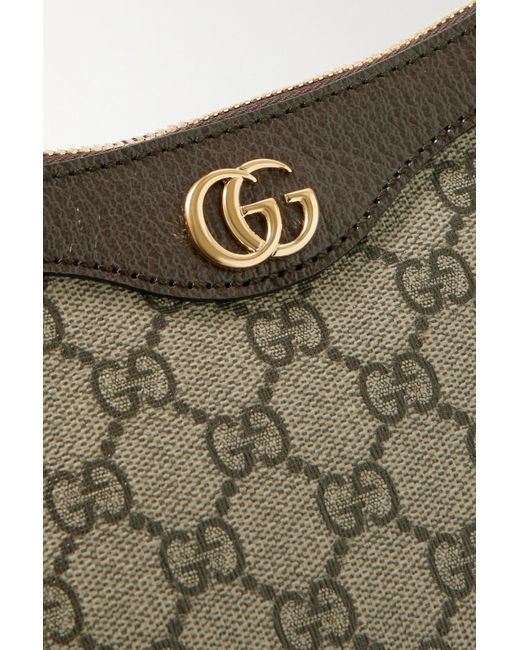 Neo Vintage GG Supreme textured leather-trimmed coated-canvas shoulder bag