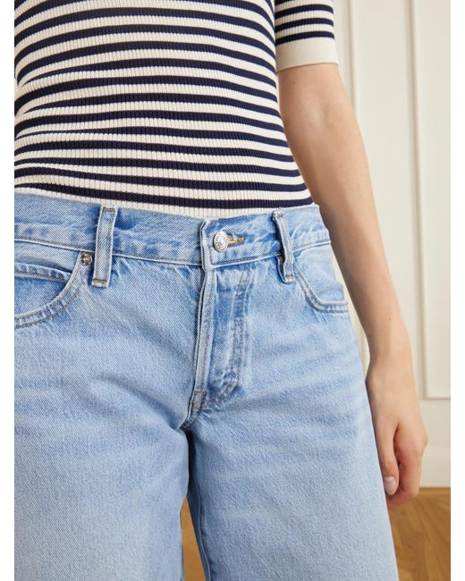 FRAME Blue The Low-Rise Wide-Leg Jeans