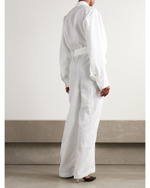 Ferragamo White Jumpsuit Aus Shell