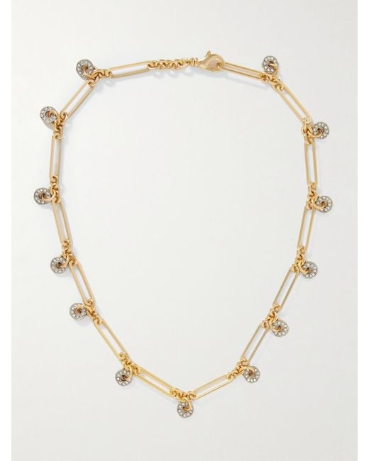 Maison Mayle Natural La Ronde-Plated And-Tone Crystal Necklace