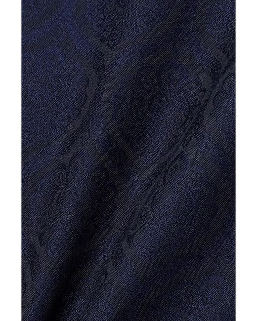 Etro Blue Double-Breasted Cotton And Wool-Blend Jacquard Blazer