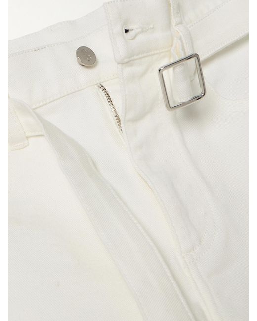 Proenza Schouler White Ellsworth Belted Low-Rise Straight-Leg Jeans