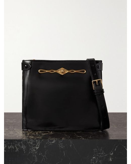 Metier Black Fernando Jorge Stowaway Embellished Patent-Leather Shoulder Bag