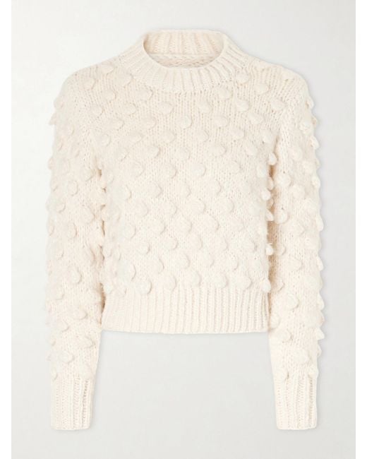 Suzie Kondi Natural Bia Knitted Cotton And Silk-Blend Sweater