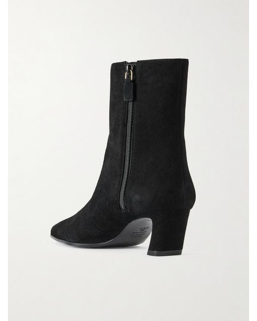 Stuart Weitzman Black Stassi Suede Ankle Boots