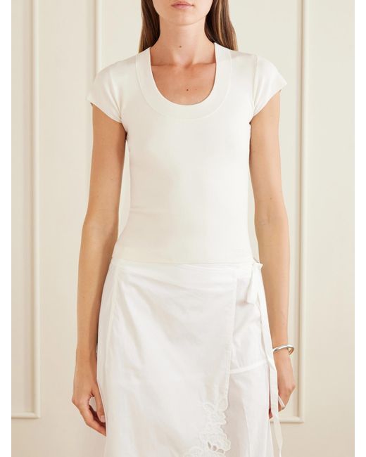 Sir White Mikkel Ribbed Wool T-Shirt