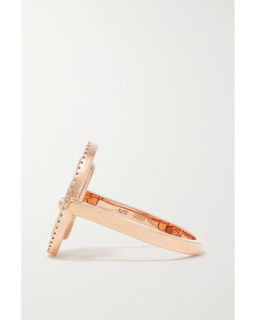 Messika Metallic Lucky Move 18-Karat Rose, Onyx And Diamond Ring