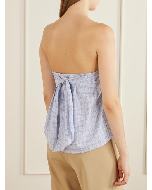Deiji Studios White Flow Checked Organic Cotton Blouse