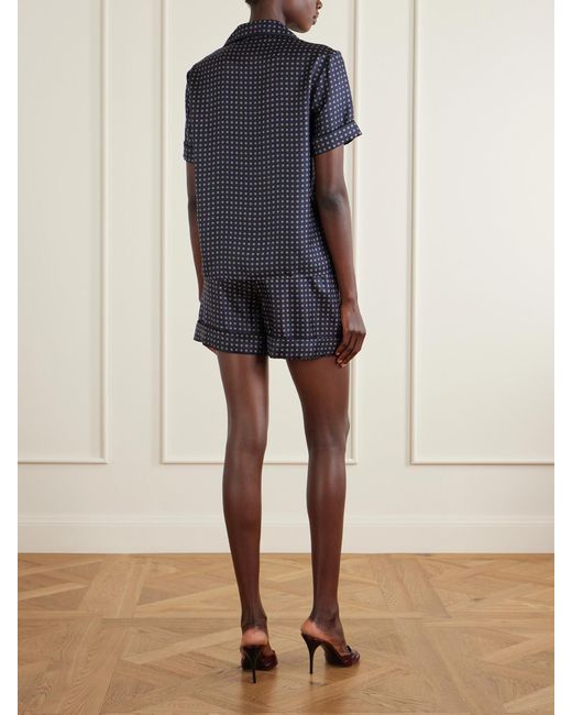Saint Laurent Blue Printed Silk-Twill Shirt