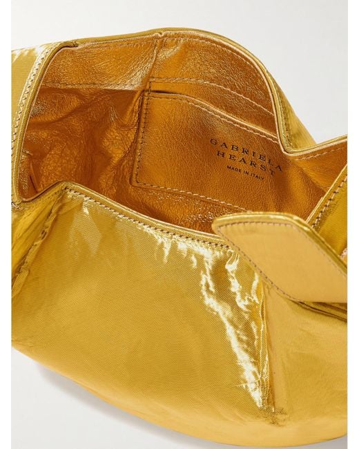 Gabriela Hearst Yellow Soft Demi Clutch Aus Lamé