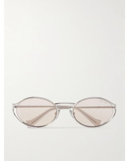 Miu Miu Natural Oval-Frame-Tone Sunglasses