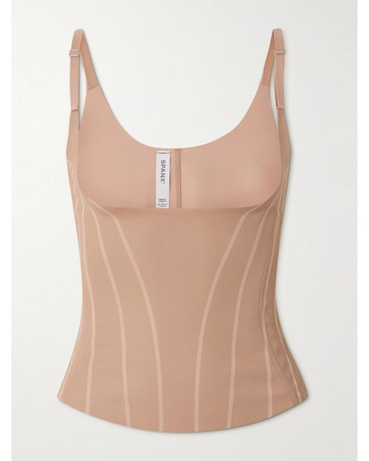 Spanx White Supersculpt Totalcontour Open-Bust Camisole