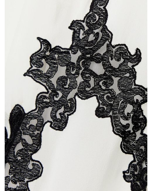 Gabriela Hearst Natural Yately Lace-Trimmed Silk-Chiffon Blouse