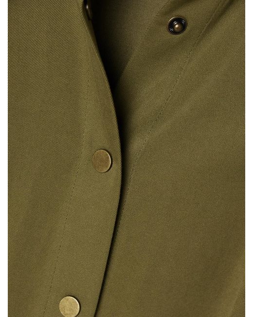 Salon 1884 Green Anais Cotton And Cashmere-Blend Twill Maxi Shirt Dress