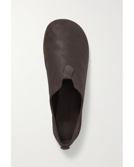 Loro Piana Brown Floaty Nubuck Loafers