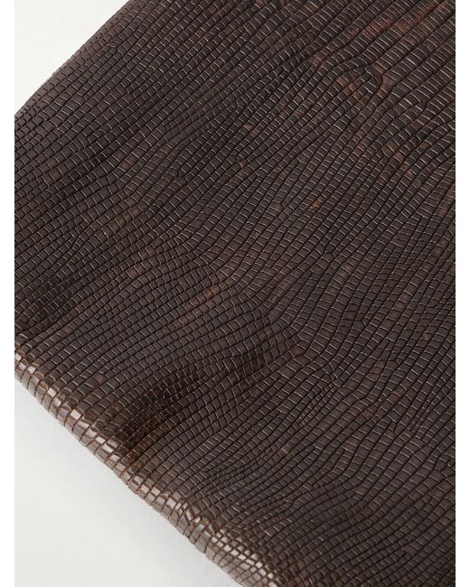 Nili Lotan Black Jerry Croc-Effect Leather Clutch