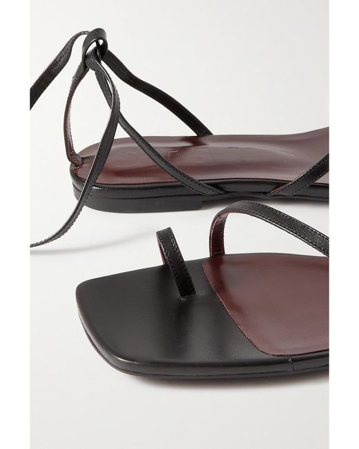 Staud Black Nicola Tie-Detailed Leather Sandals