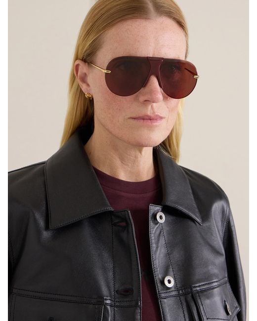 Loewe Pink Aviator-Style-Tone And Acetate Sunglasses