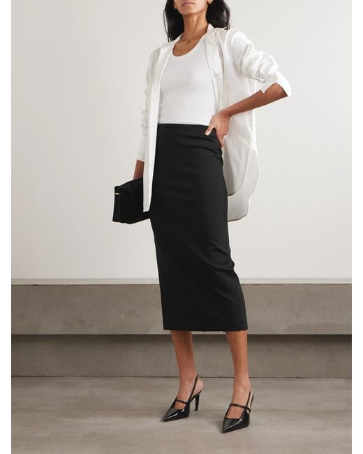 Max Mara Black Brandy Jersey Midi Skirt