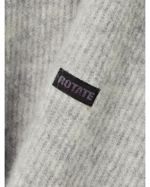 ROTATE BIRGER CHRISTENSEN Gray Appliquéd Merino Wool-Blend Turtleneck Sweater