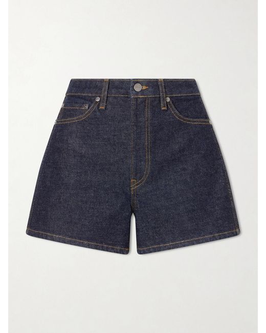 Khaite Blue Danya Straight-Leg Denim Shorts