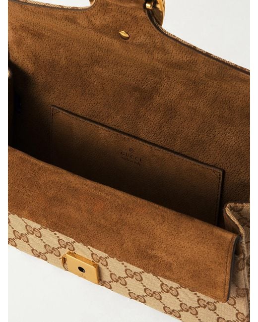Gucci Natural Dionysus Small Embellished Suede-Trimmed Coated Canvas-Jacquard Shoulder Bag