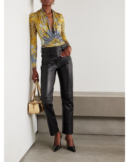 Versace Metallic Bedruckter Body Aus Glänzendem Jersey