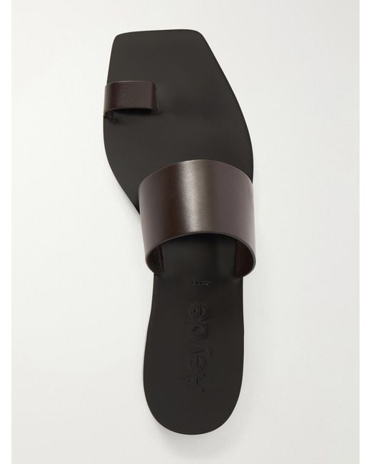 Aeyde White Sibel Leather Flat Sandals