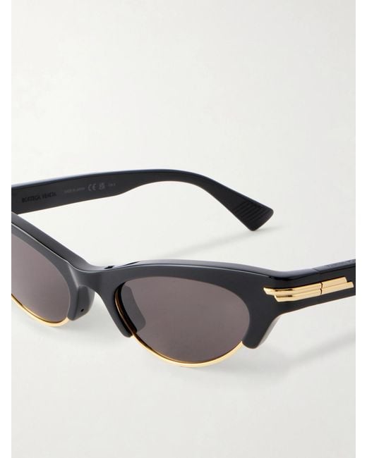 Bottega Veneta Black Cat-Eye Acetate Sunglasses