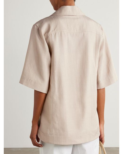 Loulou de Saison Natural Woven Polo Shirt