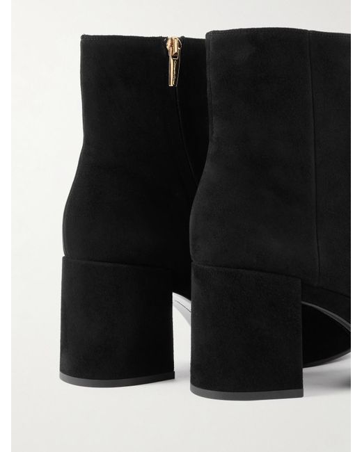 Gianvito Rossi Black Sally 75 Suede Ankle Boots'