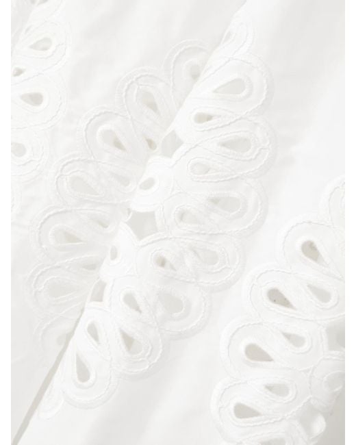 Jonathan Simkhai White Cotton-Blend Guipure Lace And Knitted Midi Skirt