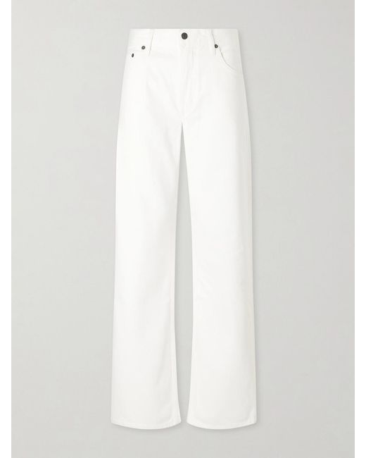 Citizens of Humanity White Lindz Mid-Rise Straight-Leg Jeans