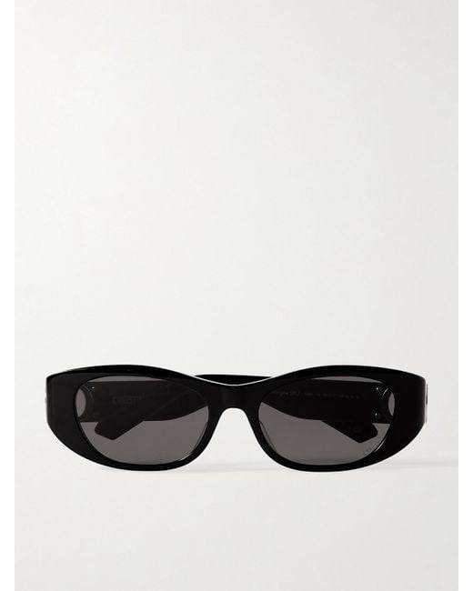 Dior Black 30Montaigne S9U Oval-Frame Acetate Sunglasses